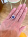 Bague Bague Pompadour or gris, saphir cabochon, diamants 58 Facettes BSA65