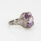 Bague Bague Art Déco Vintage Améthyste Filigrane Or Blanc 18 carats Taille 5.5 Bijoux Fins 58 Facettes G6838