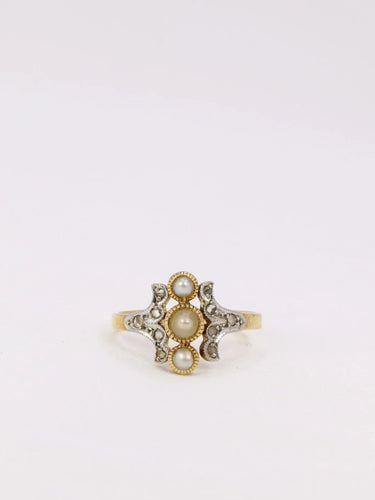 Bague Bague Art Nouveau perles diamants 58 Facettes J354