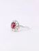 Bague 55 Bague marguerite or blanc rubis ovale diamants 58 Facettes 1023.1