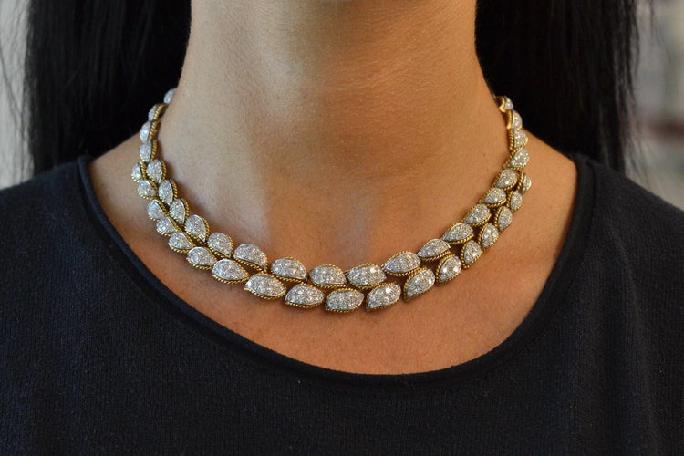 Collier Collier diamants en or jaune 58 Facettes 27085dv