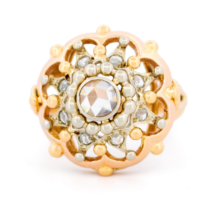 Anillo en oro amarillo con diamantes