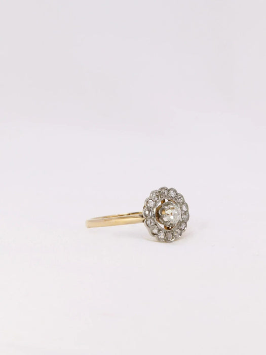 Old cut diamond daisy ring