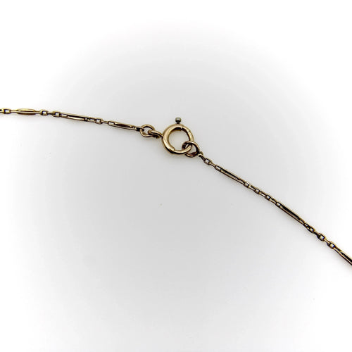 Collier Chaîne portugaise à maillons alternés délicats en or 14 carats de style édouardien 58 Facettes A20003