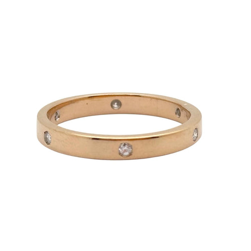 Bague 53 Alliance sertie de diamants en or jaune 18 carats 0,18 ct 58 Facettes 368