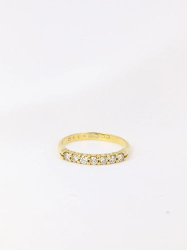 Bague 52 Demi-Alliance américaine en or jaune et diamants 0.2 ct 58 Facettes J114