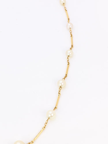 Collier Collier chaine vintage batons or jaune perles 58 Facettes 1095.6