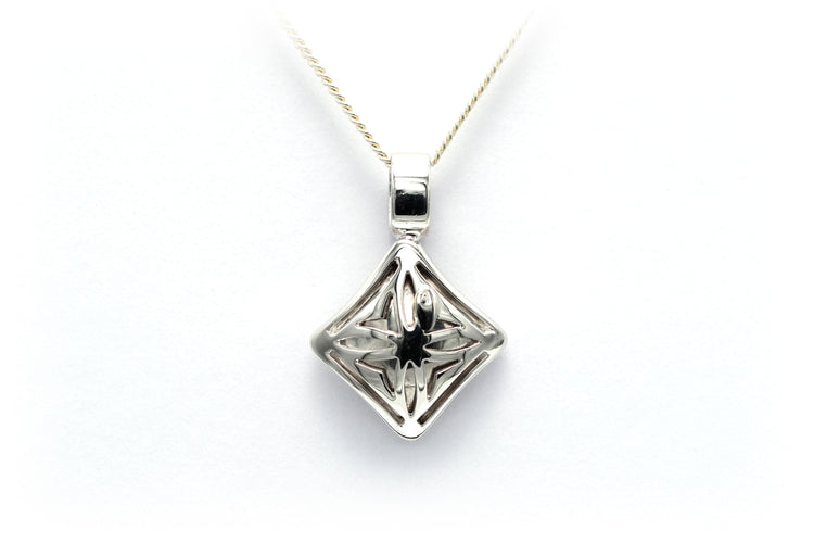 Pendentif Pendentif contemporain en or blanc 18 carats serti de diamants 58 Facettes 22256