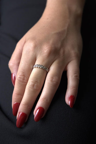 Bague 52 Bague demi alliance Or blanc Diamant 58 Facettes 2405915CN