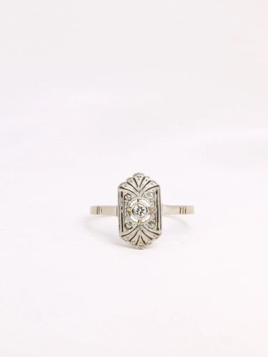 Bague Bague Art Deco diamants or blanc 58 Facettes J325