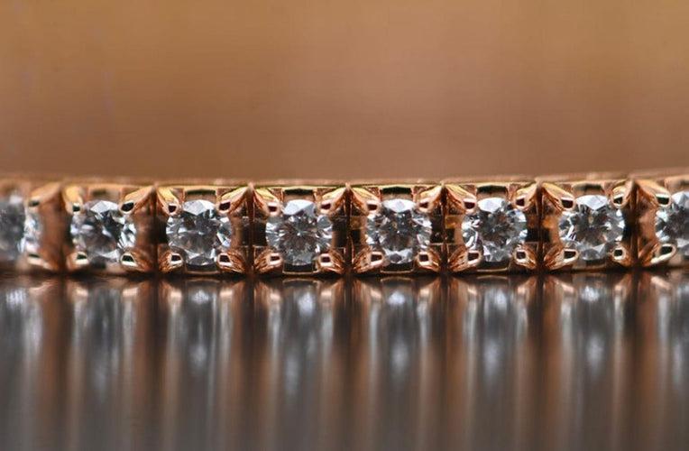 Bracelet Bracelet Tennis Or Rose Diamants 58 Facettes