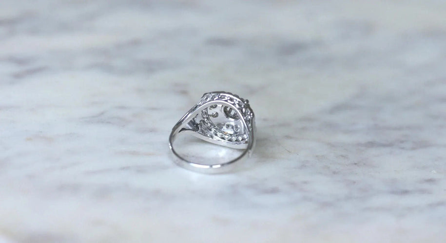 Bague 52 Bague Dôme Art Deco Diamants 58 Facettes