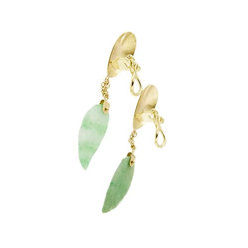 Boucles d'oreilles Boucles d'oreilles en jade et diamant 58 Facettes 37433