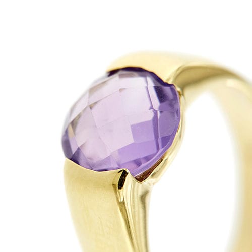 Anello oro giallo con ametista 58 Facettes 28153