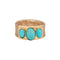 Bague 46 Bague en or jaune 14 carats avec bande flexible turquoise et maille fine, tailles 6,5 à 10 58 Facettes G13916