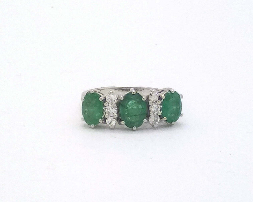 Emerald and diamond rings