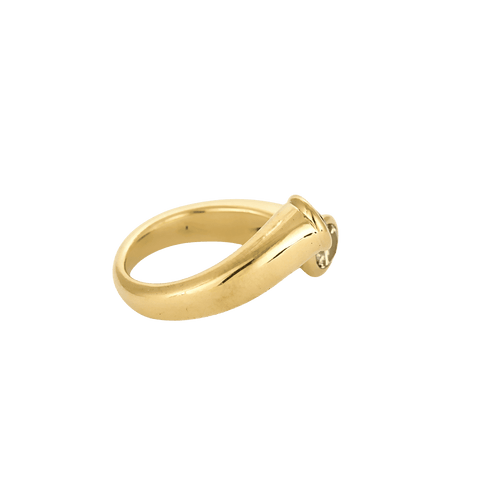 Ring Toi & Moi geelgoud, diamanten en saffier 