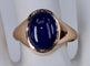 Bague 57.5 Bague avec lunette en saphir bleu cabochon 58 Facettes BA 121