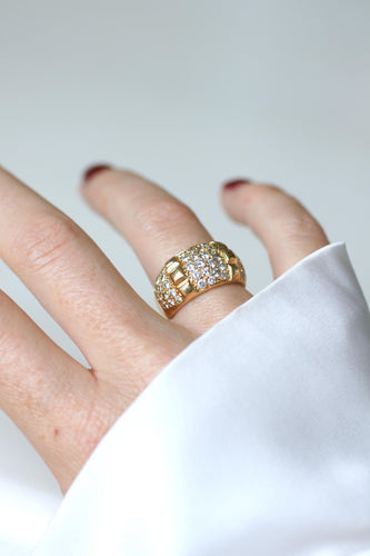 Bague 52 Van Cleef & Arpels - Bague Jonc Diamants, Or jaune 58 Facettes