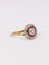 Bague 50 Bague Art Déco ronde or jaune diamants rubis 58 Facettes J389