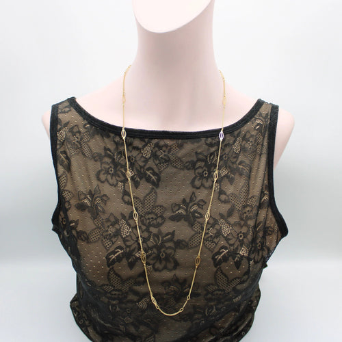 Collier Chaîne italienne vintage à maillons fantaisie en or 18 carats 58 Facettes