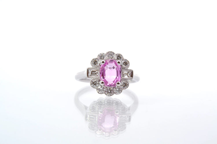 Bague 52 Bague saphir rose et diamants 58 Facettes 25429 25445