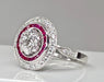 Bague 57 Bague or blanc diamants et rubis 58 Facettes AB308