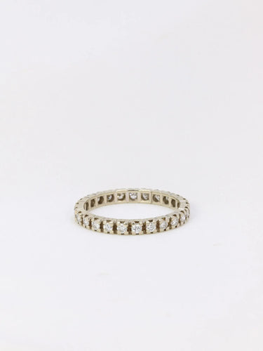 Bague Alliance américaine en or blanc et diamants 0,75 ct 58 Facettes J54