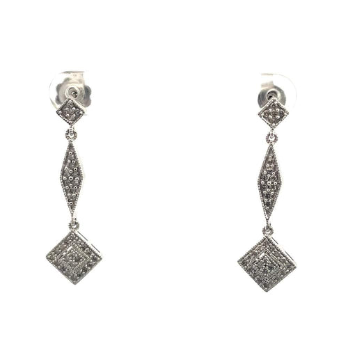 Boucles d'oreilles Geometric Diamond Drop Earrings 58 Facettes UN0151