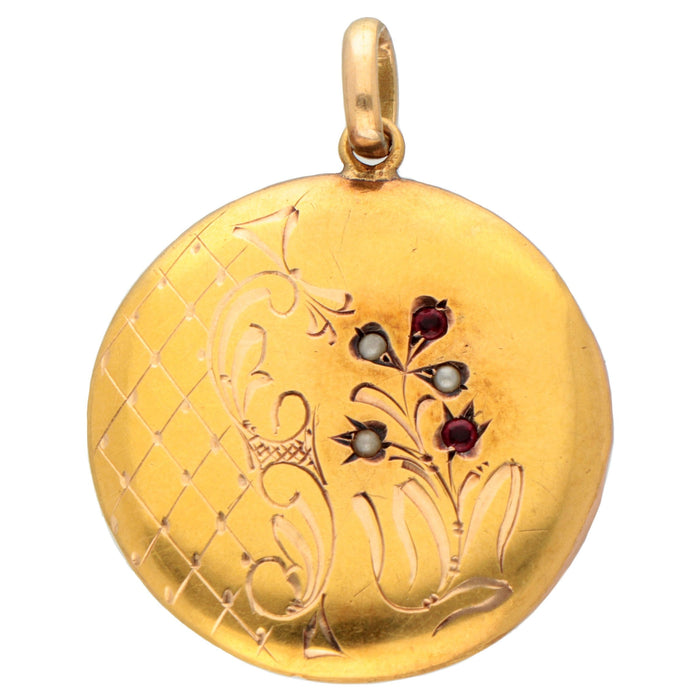 Pendentif Pendentif en forme ronde avec perle de grenat 58 Facettes BFC385526BB34B57A5D1C79A52B3ECBD