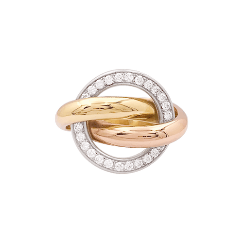 Bague 51 Bague Cartier "Trinity Crash" trois ors, diamants. 58 Facettes 34211