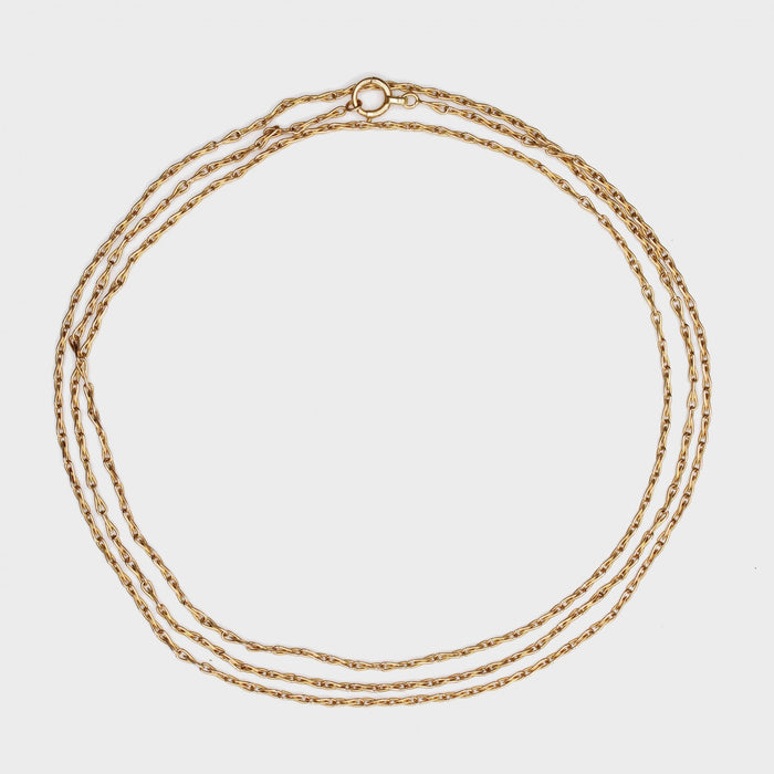 Antique yellow gold sautoir chain