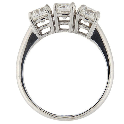Bague 54 Bague trilogie en or blanc avec diamants certifiés GIA de 1,51 ct 58 Facettes G3823