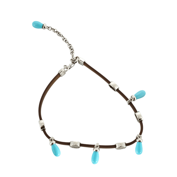 Bracelet BRACELET OR BLANC, DIAMANTS ET TURQUOISE. 58 Facettes BO/240015/