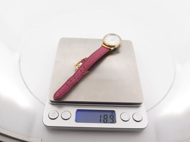 Montre vintage montre HERMES pullman 24mm plaque or et acier quartz 58 Facettes 259817