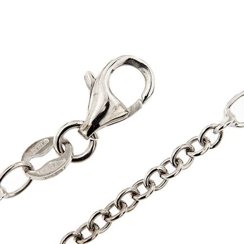 Collier Collier en or blanc avec ovale et diamants 58 Facettes 37410