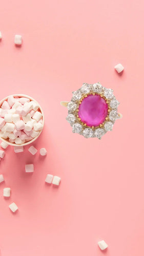 Bague 50 Bague rubis birman non chauffé 3.63 Carats diamants platine or jaune (Certificat) 58 Facettes BRU56