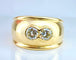 Bague Bague jonc/ bandeau en or jaune 18 carats ornée de 2 diamants 58 Facettes AB430