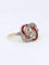Bague 54 Bague Belle Epoque or jaune diamants rubis calibres 58 Facettes 1128.7