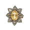 Bague 53 Bague fleur citrine et diamants 58 Facettes 35956