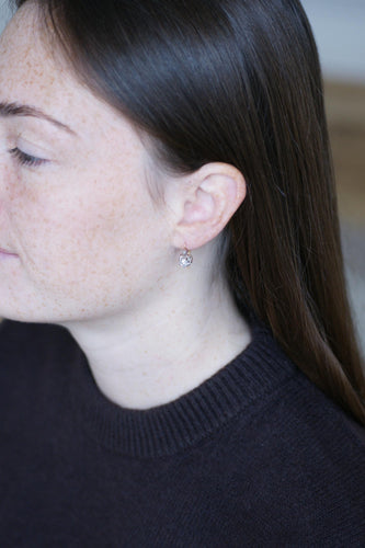 Boucles d'oreilles Dormeuses Anciennes Or Rose et Diamants taille rose 58 Facettes