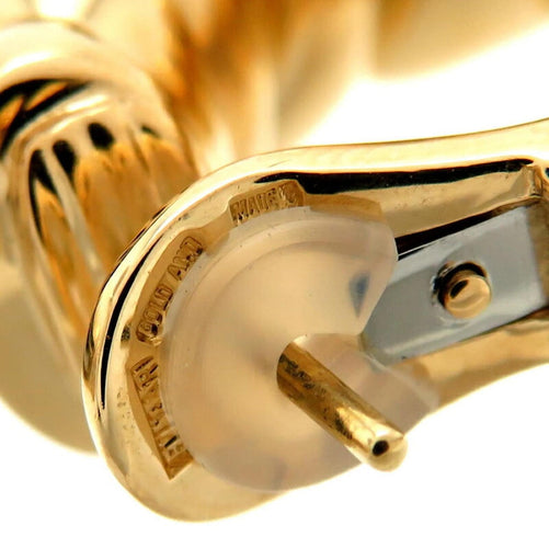 Bulgari Tubogas Gold Stainless Steel Hoop Earrings 58 Facettes