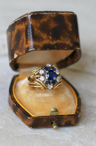 Bague 48 BOUCHERON - Bague Cocktail Saphir, Diamant, Or Jaune 58 Facettes