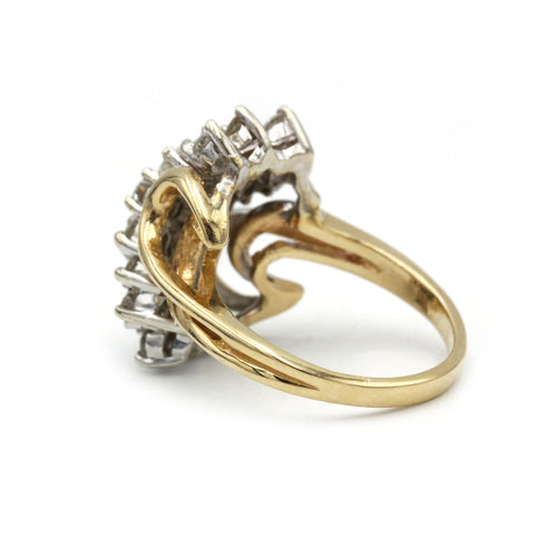 Bague 55 Bague - Or jaune et blanc et diamants 58 Facettes 1026