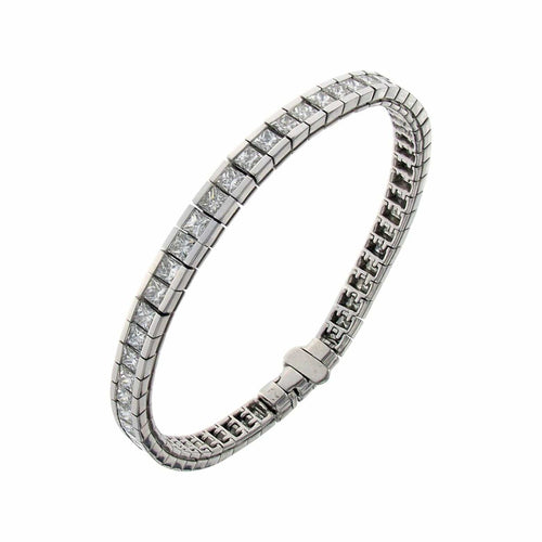 Bracelet Bracelet-bracelet tennis en or blanc, diamants naturels 9,18 carats 58 Facettes XG-200384