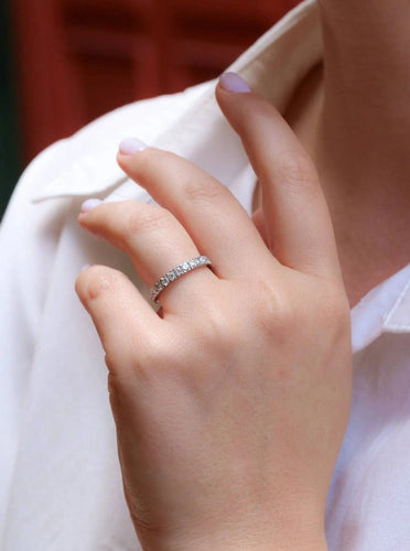 Bague 56 Alliance platine diamants 1 ct 58 Facettes J384