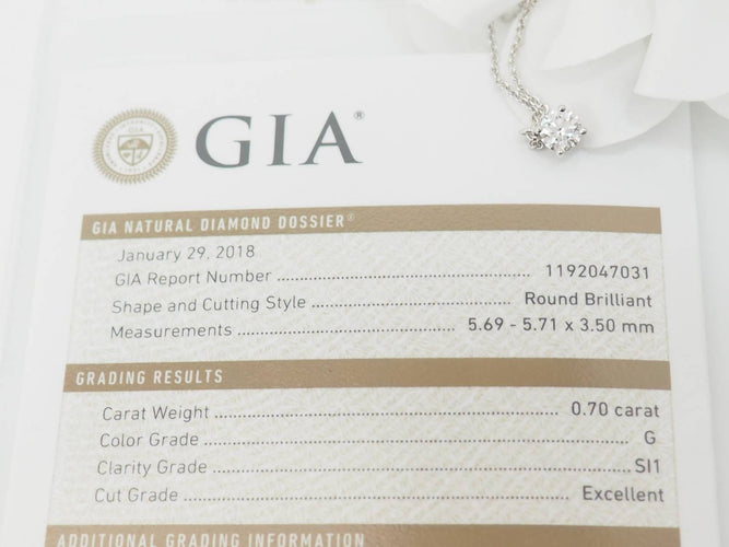 Collier Collier solitaire en or blanc et diamant 0.70ct 58 Facettes 31878