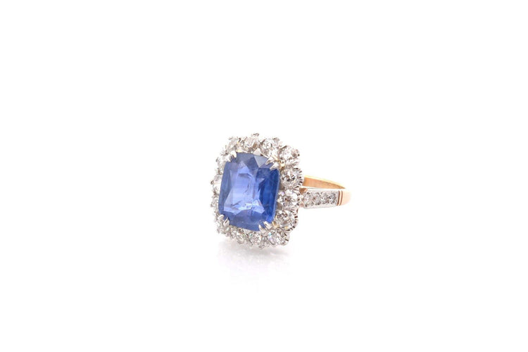 Bague 54 Bague saphir de 5,43cts et diamants 58 Facettes 26690-26486