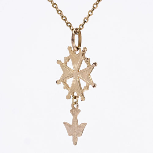 Pendentif Croix protestante or jaune 58 Facettes CVP144