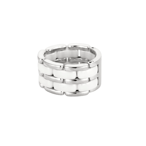 Bague 56 BAGUE CHANEL ULTRA, OR BLANC ET CERAMIQUE. 58 Facettes BO/240008//